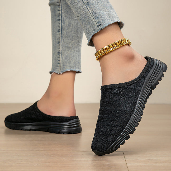 Ladies' breathable mesh slippers with diamond-structured upper and cushioned lightweight sole Mune Fashion