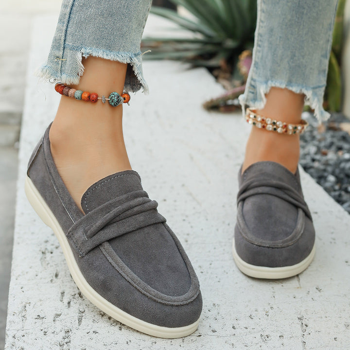 Women's elegant suede-look loafers with padded comfort insole Mune Fashion