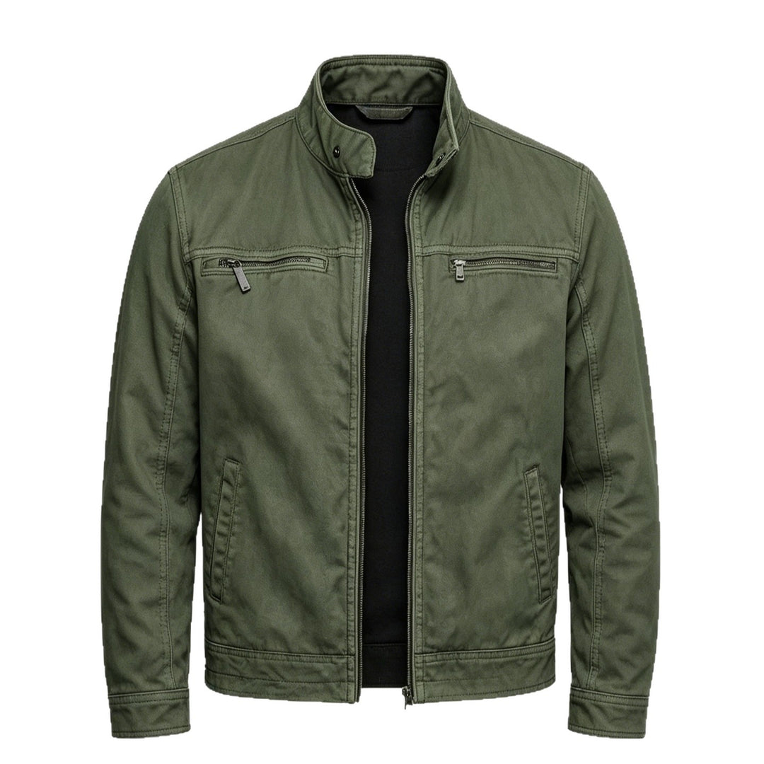 Men's Fashion Transitional Jacket with Zipper and Pockets