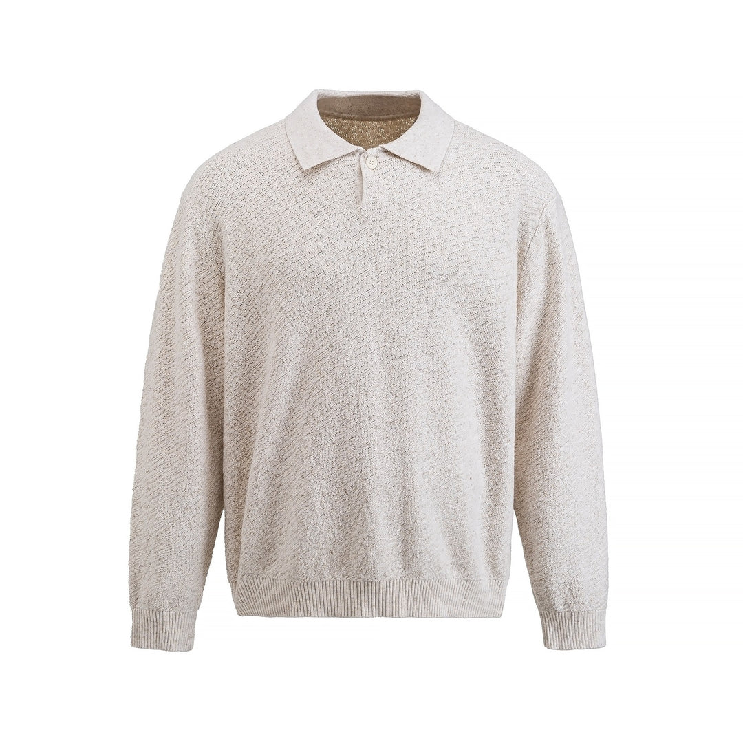 Men's knitted polo shirt with textured yarn and relaxed fit Mune Fashion