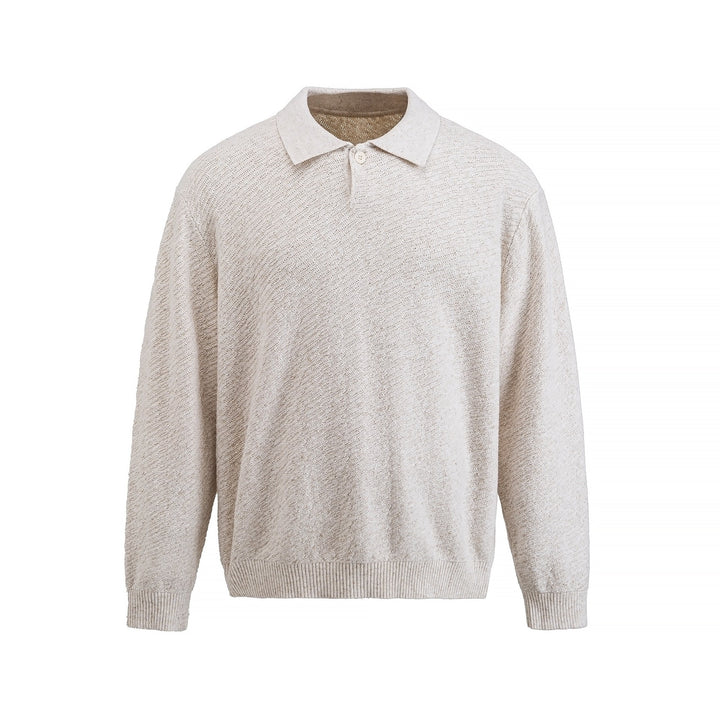 Men's knitted polo shirt with textured yarn and relaxed fit Mune Fashion