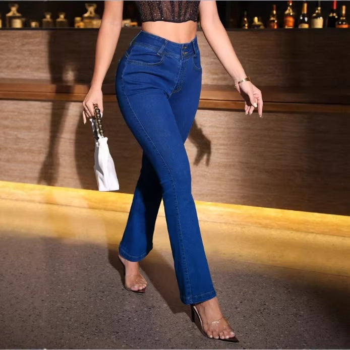 Women Sculpting High-Waist Bootcut Jeans with Sculpting Stretch Waistband Mune Fashion