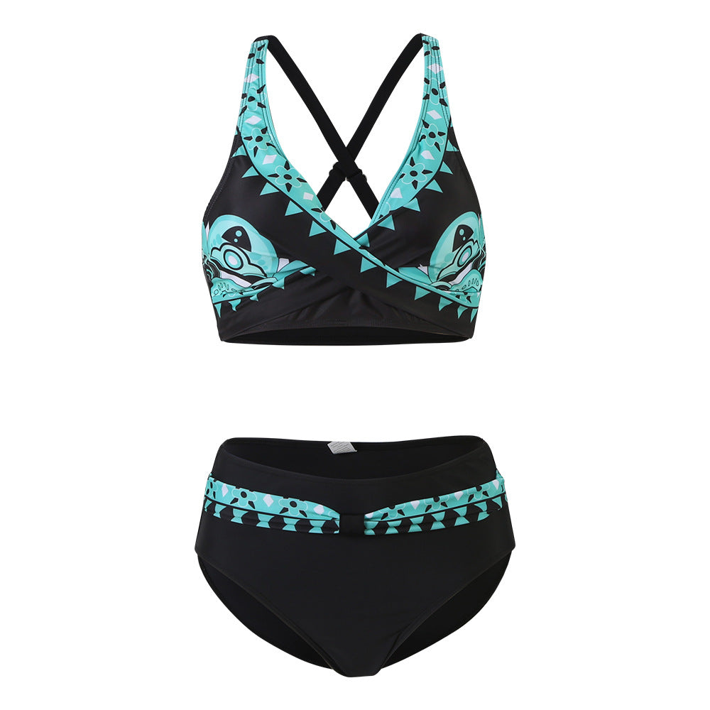 Women's sporty bikini set with trendy cut and modern graphic design Mune Fashion