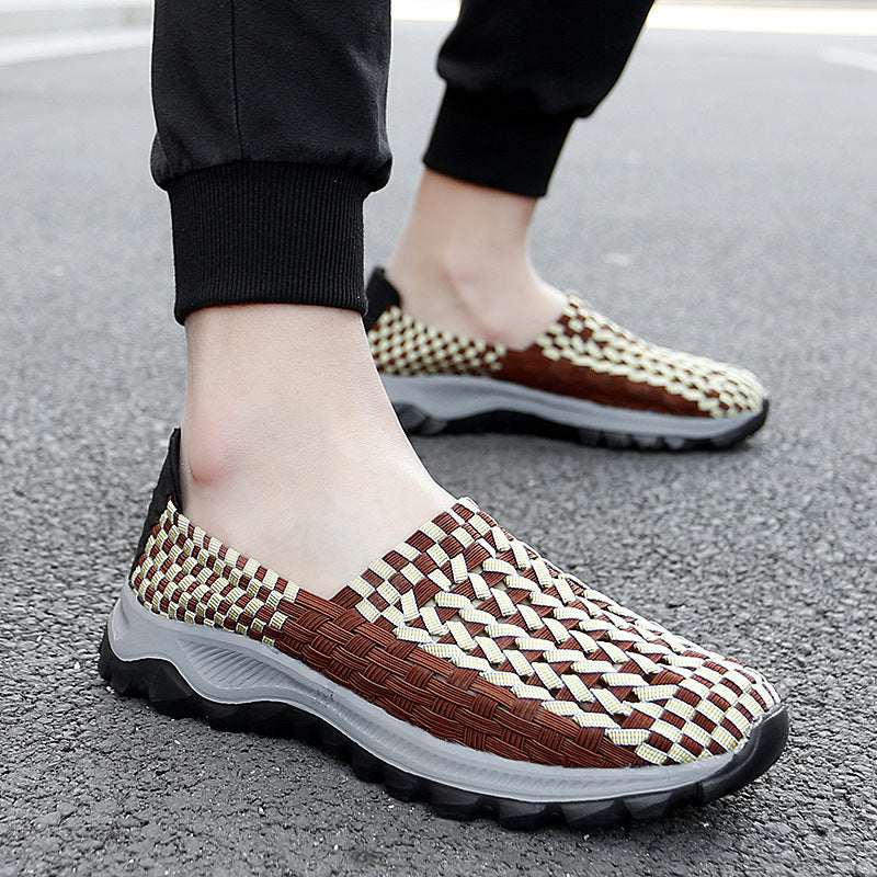 Unisex braided elastic slippers with lightweight cushioning sole Mune Fashion