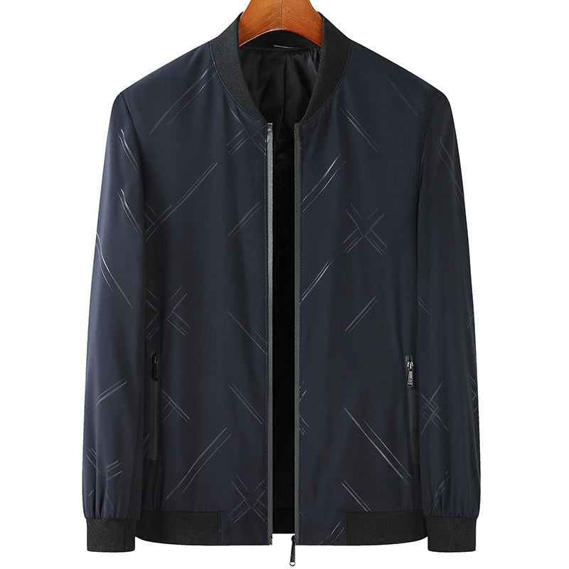 Men Lightweight Bomber Jacket made of water-repellent microfiber with concealed zipper and discreet reflective print Mune Fashion
