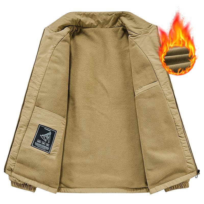 Men's lightweight transitional jacket with fleece lining and stand-up collar Mune Fashion