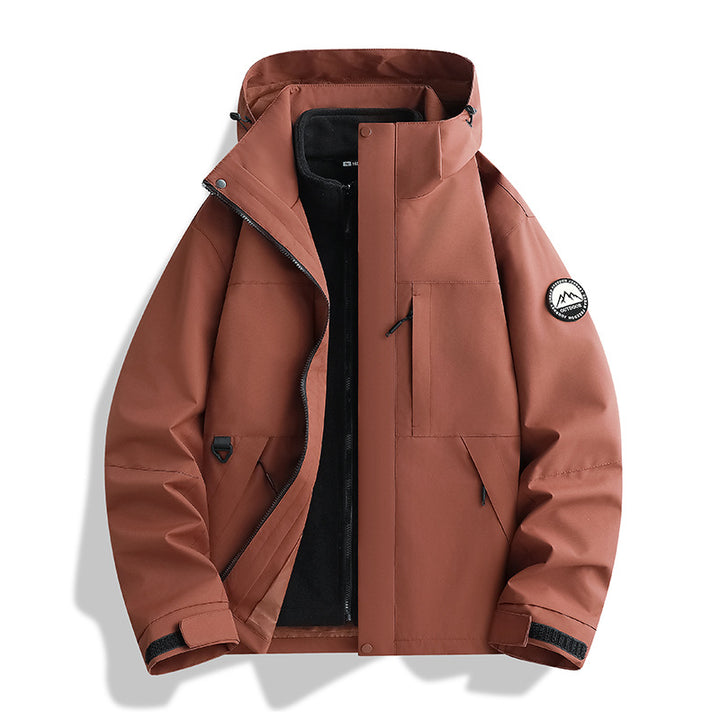Women's Water-Repellent Parka with Removable Fleece Inner Jacket and Hood Mune Fashion
