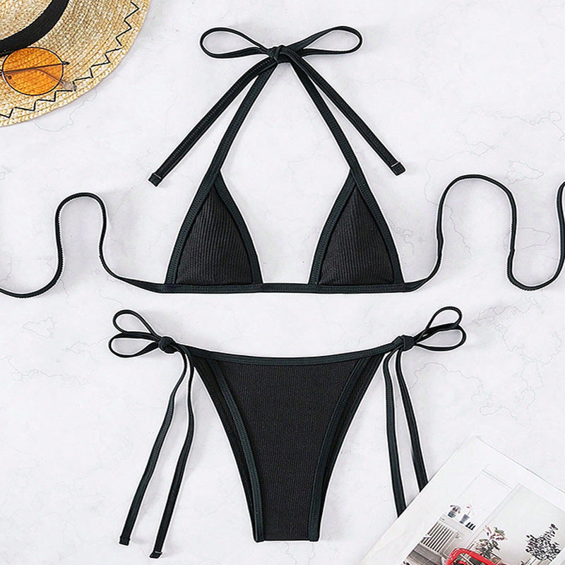 Women's Triangle Bikini Set with Adjustable Ties Mune Fashion