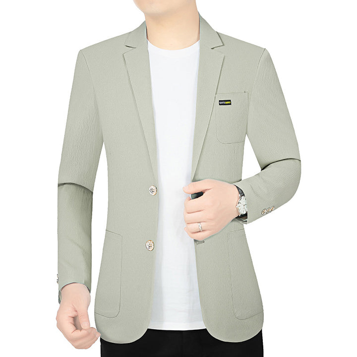 Men's Modern Stretch Business Blazer with Slim Fit and Patch Pockets Mune Fashion