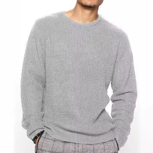 Men's Structured Sweater with Round Neck Mune