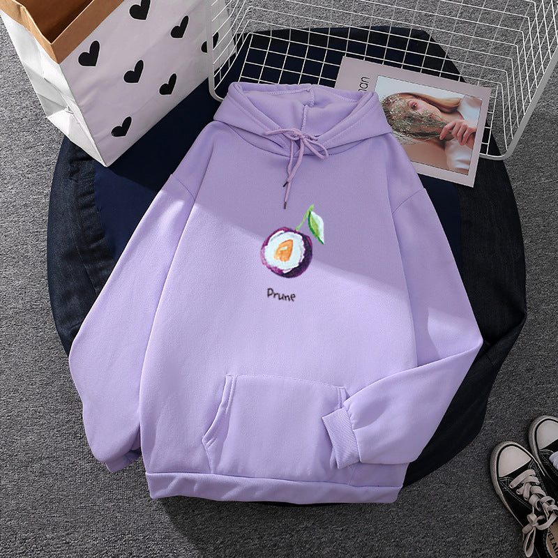 Women's oversized hoodie with avocado print, soft fleece inner lining and front kangaroo pocket Mune Fashion