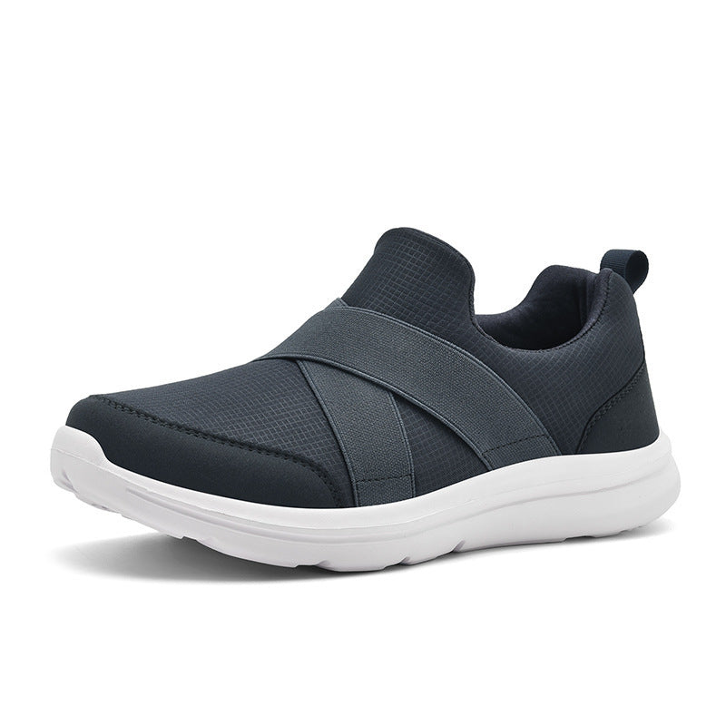 Women nan elastic Slip-On comfort sneaker with breathable knit upper, crossed stretch straps and cushioning EVA sole Mune Fashion