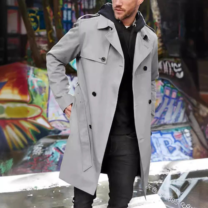 Men's urban raincoat in trench style with double-layer storm flap and adjustable cuffs Mune Fashion