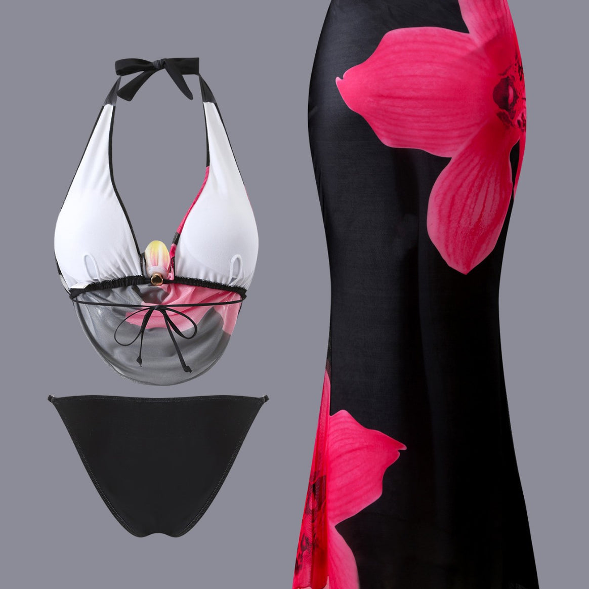 Women’s bikini set with floral design and elegant wrap top Mune Fashion