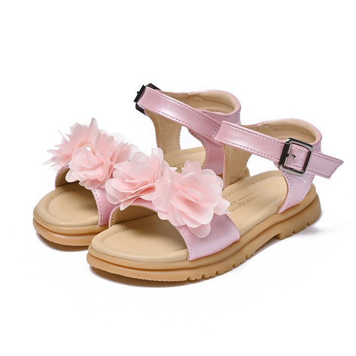 Girls Summer Sandals with Floral Applications Mune Fashion