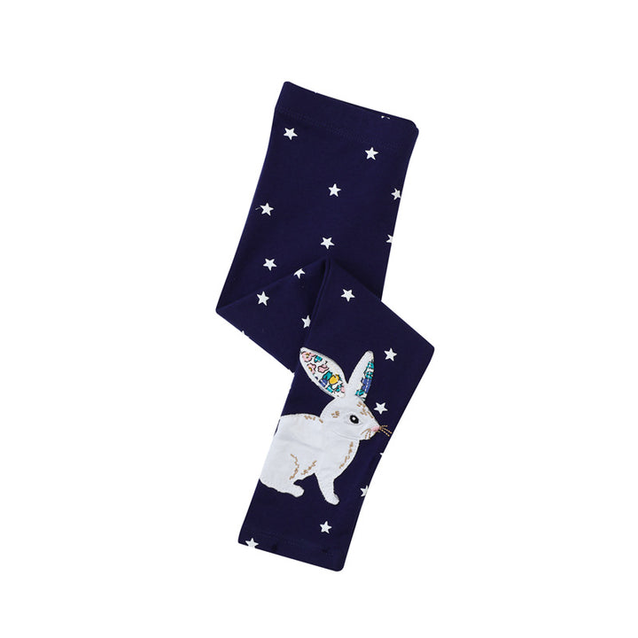 Girls leggings with playful bunny and star motif Mune Fashion
