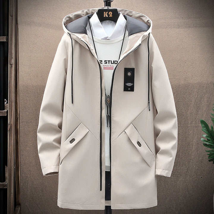 Men's nan urban Midlength Tech Parka with hood, concealed zipper and windproof coating Mune Fashion