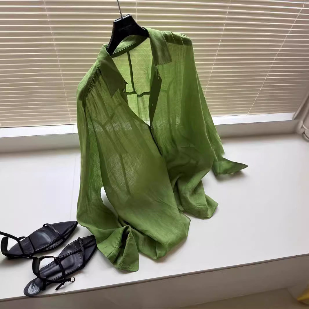 Women's light and airy blouse made of pure linen Mune Fashion