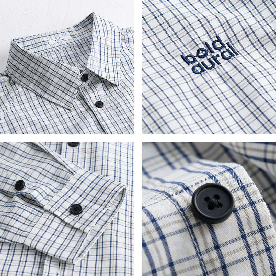 Men's cotton overshirt with fine check pattern and Kent collar Mune Fashion