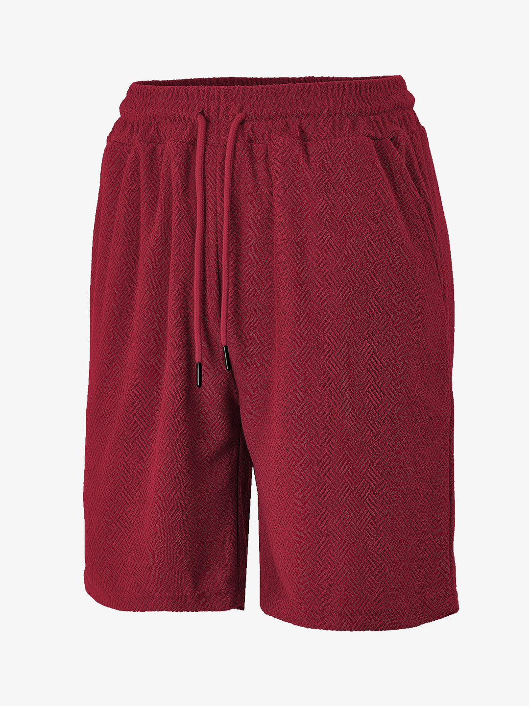 Men's terry shorts with herringbone texture, elastic drawstring waistband, and side pockets Mune Fashion
