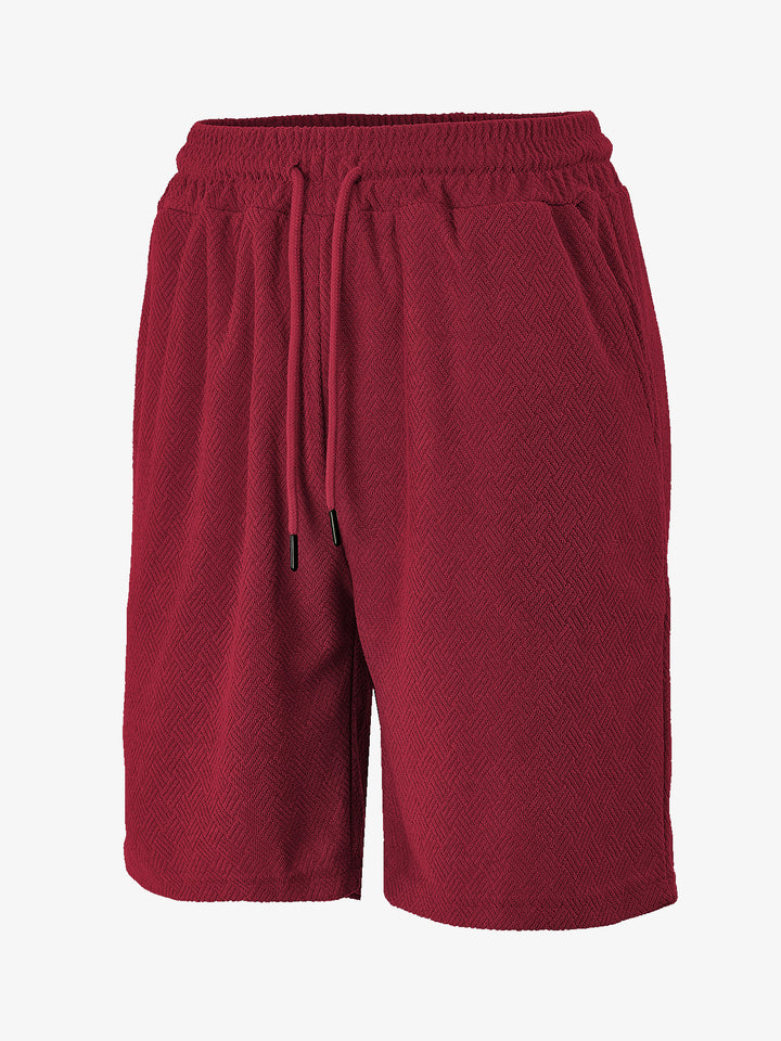 Men's terry shorts with herringbone texture, elastic drawstring waistband, and side pockets Mune Fashion