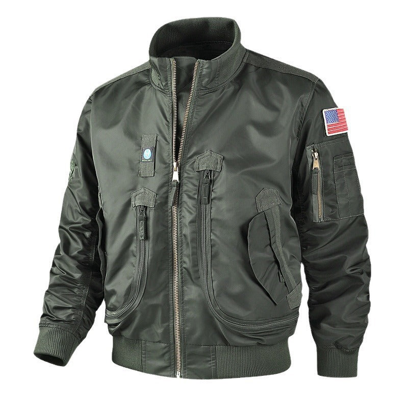 Men's bomber jacket pilot style lightly padded with two-way zipper and arm pocket Mune Fashion