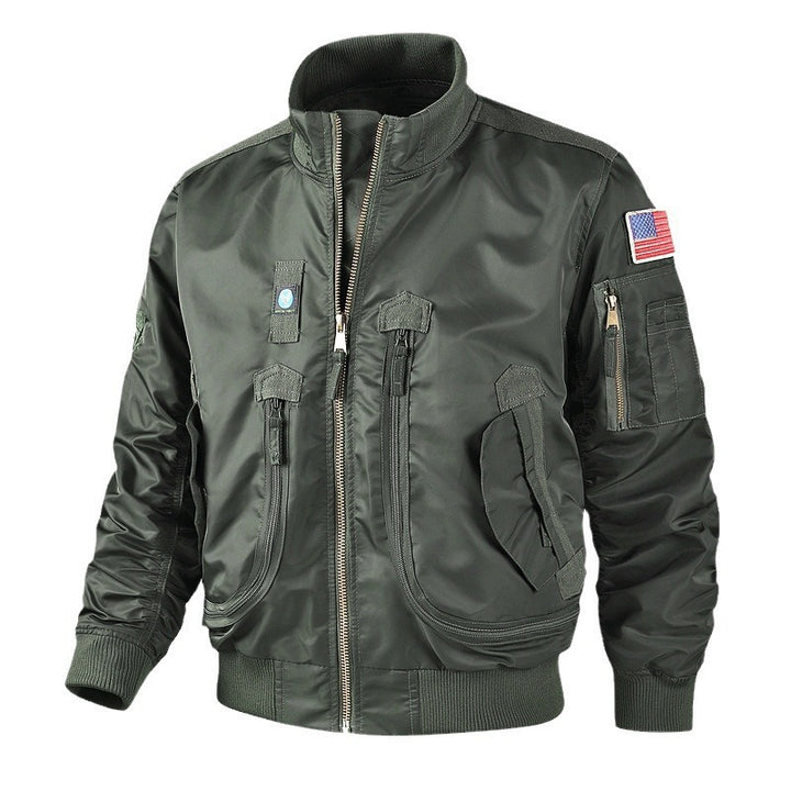 Men's bomber jacket pilot style lightly padded with two-way zipper and arm pocket Mune Fashion