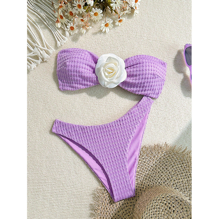 Women’s bandeau bikini set with decorative floral detail Mune Fashion