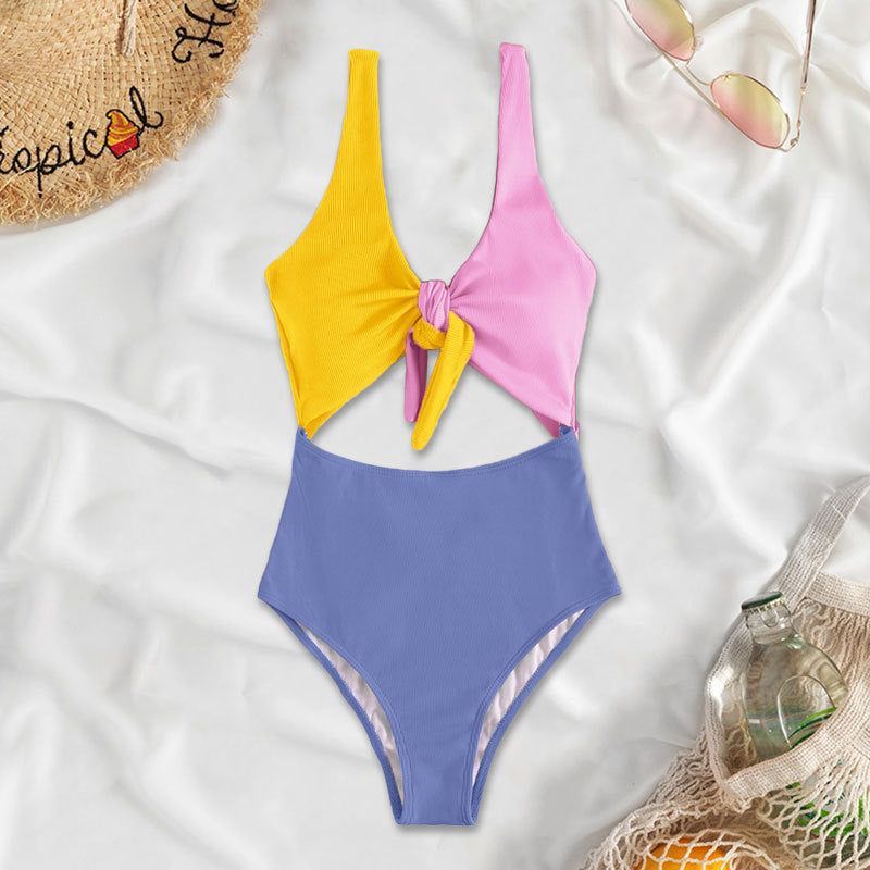 Women's Triangle Bikini Set with Adjustable Knot Design Mune Fashion