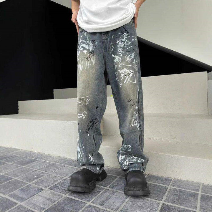 Women's Fashionable Graffiti Jeans Mune Fashion