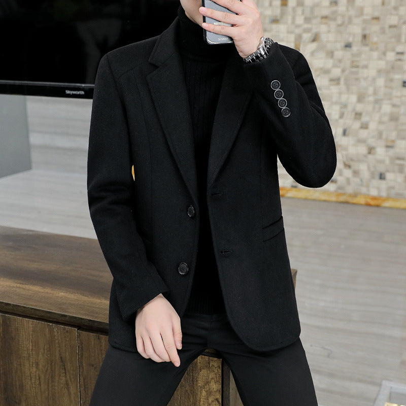 Men's Elegant Wool Blend Blazer with Slim Fit and Notched Lapel Mune Fashion