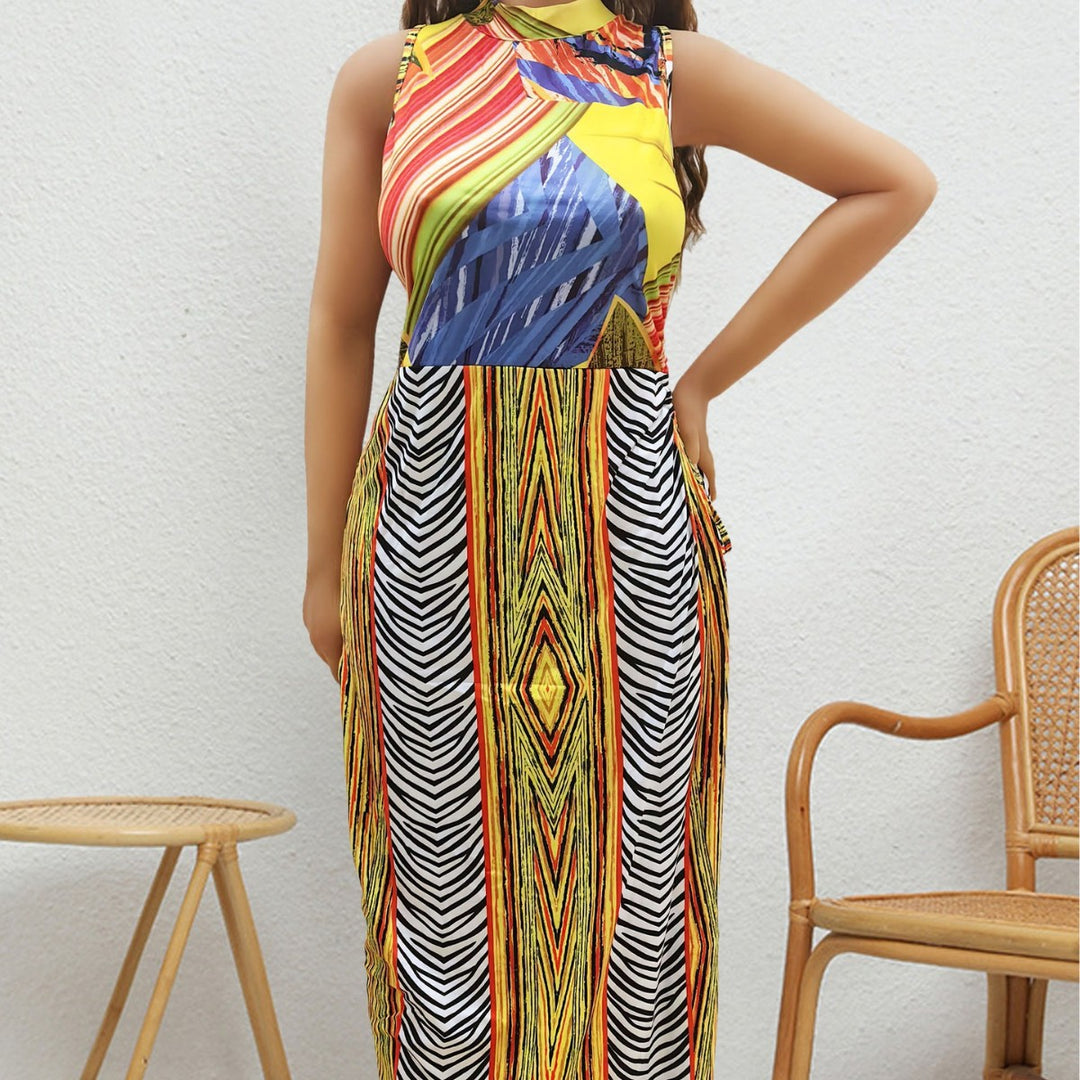 Women's Maxi Dress with Cheerful Pattern Mune Fashion