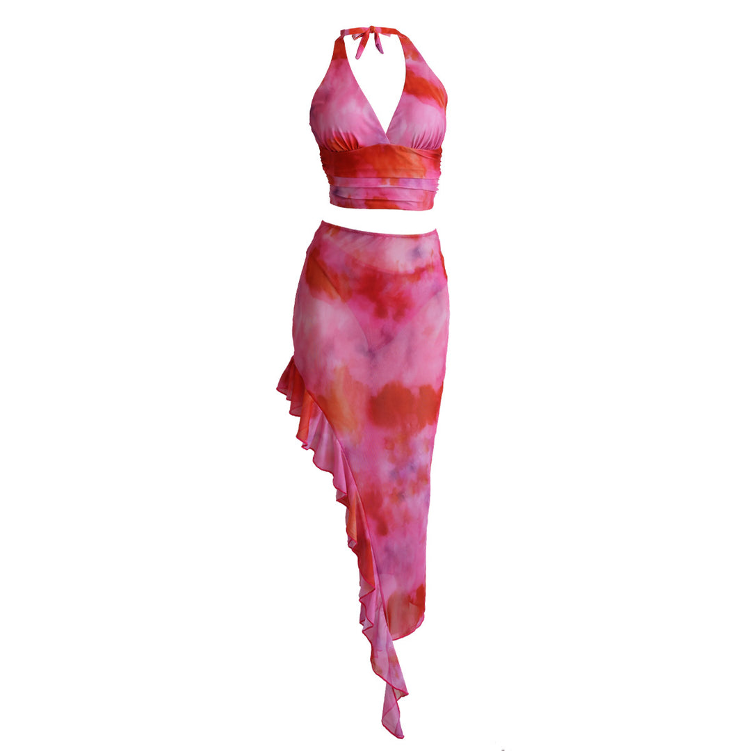 Women's swimsuit set with asymmetrical ruffle and trendy top Mune Fashion