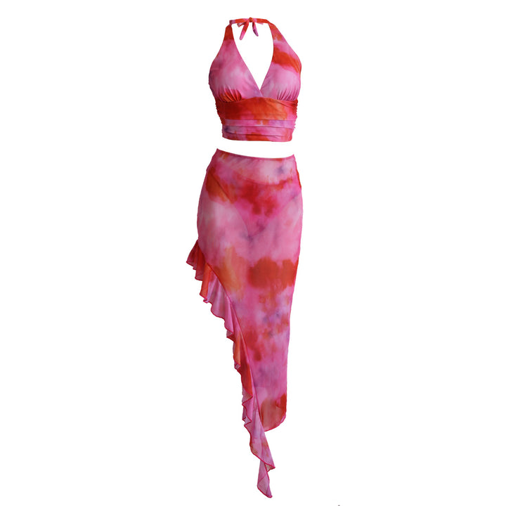 Women's swimsuit set with asymmetrical ruffle and trendy top Mune Fashion