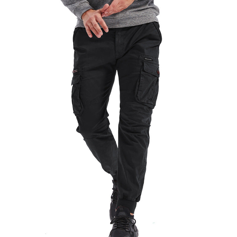 Men's Cargo Jogging Pants with Multifunctional Pockets, Elastic Cuffs and Tapered Fit Mune Fashion