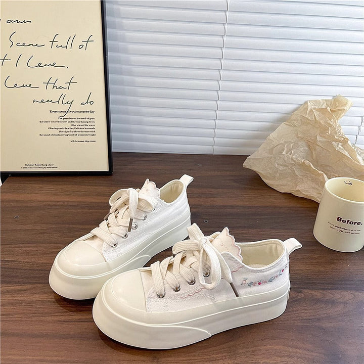 Ladies Trendy Casual Sneakers with Playful Ruffle Details and Cushioned Sole Mune Fashion