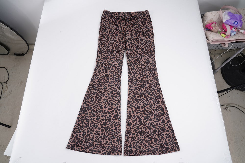 Women's flared trousers with high comfort waistband and elastic jersey material Mune Fashion