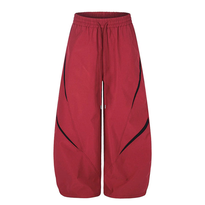 Women's Extra Wide Palazzo Training Pants in Tech Look with Drawstring Waistband and Curved Side Inserts Mune Fashion