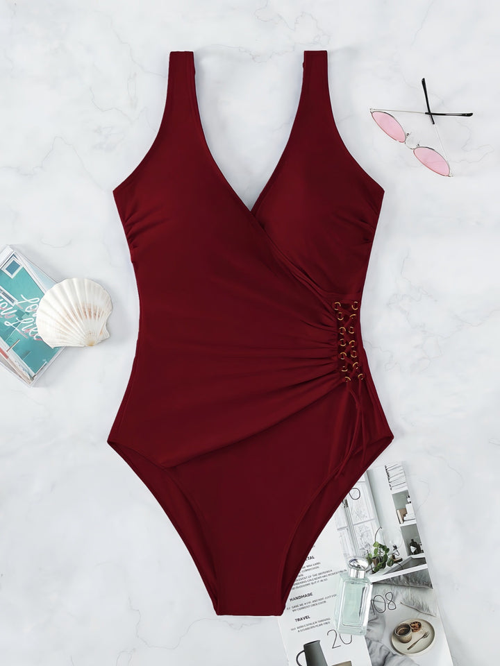 Women's One-Piece Swimsuit with Elegant Wrap Design Mune Fashion