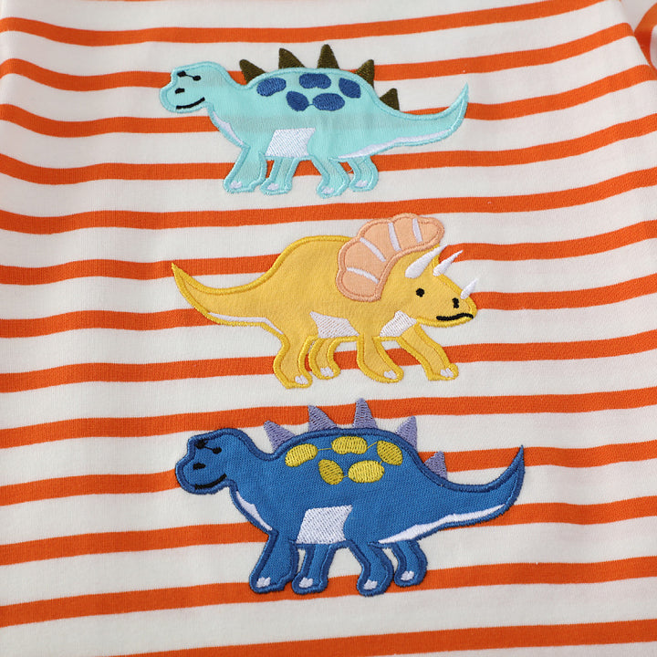Boys Long Sleeve Shirt with Playful Dinosaur Design Mune Fashion