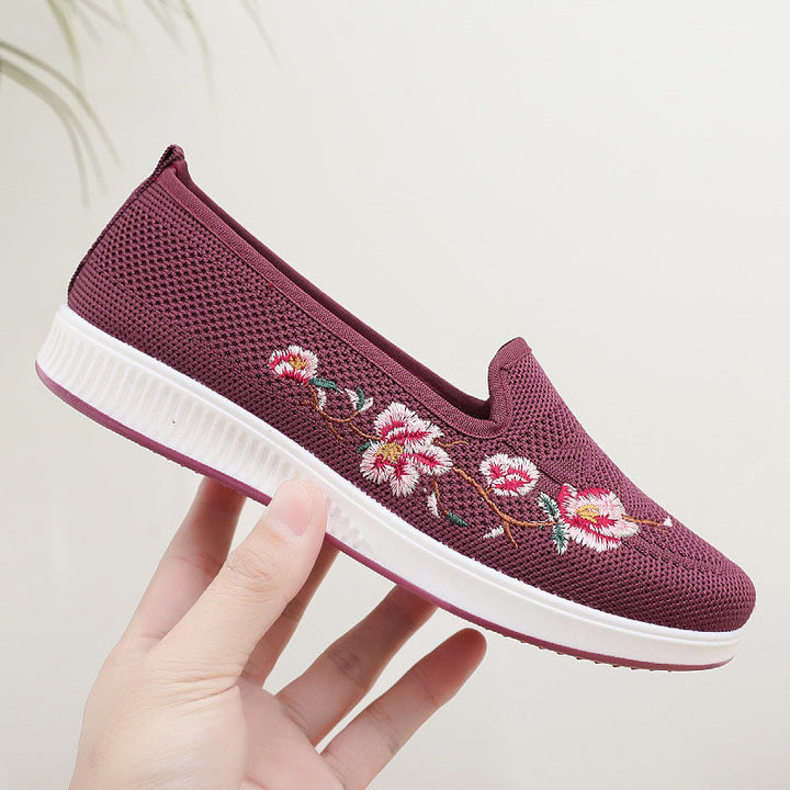 Women's Slip-On Sneaker with Floral Embroidery Mune Fashion