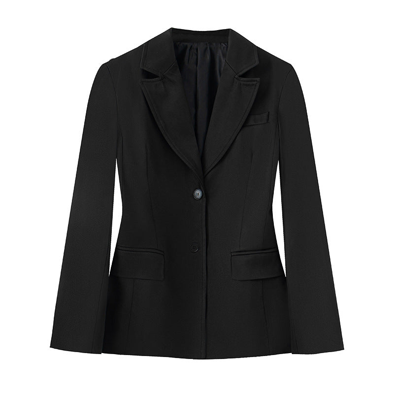 Women nan tailored single-breasted blazer with lapel collar, double-button closure, and flap pockets Mune Fashion