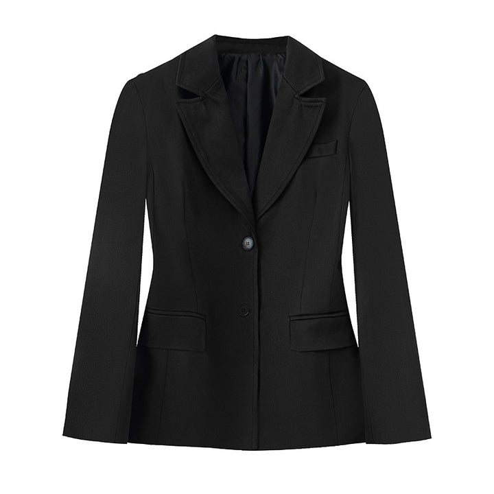 Women nan tailored single-breasted blazer with lapel collar, double-button closure, and flap pockets Mune Fashion