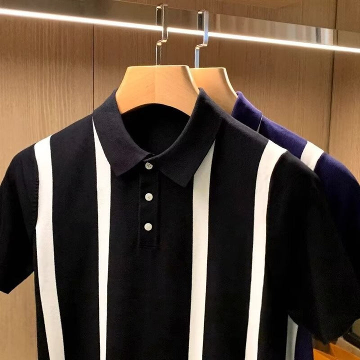 Men's Fashionable Polo Shirt with Stripes Mune Fashion