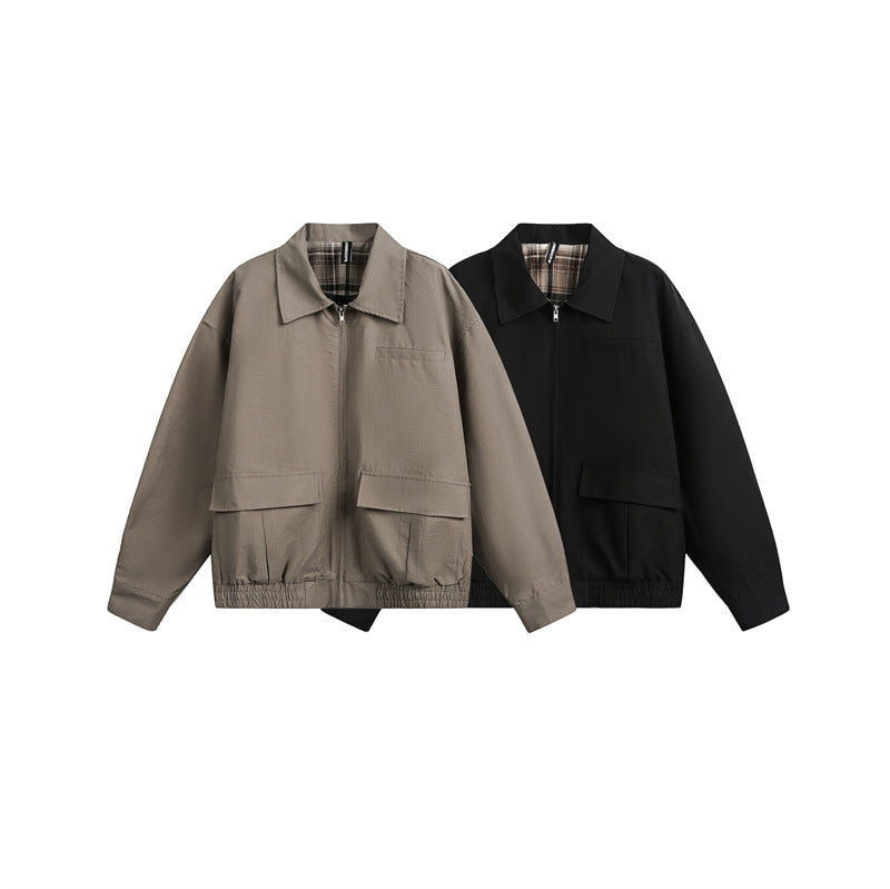 Unisex Lightweight Boxy Field Blouson in Utility Look with Patch Flap Pockets and Elastic Hem Mune Fashion