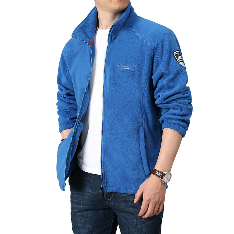 Men's fleece outdoor jacket with stand-up collar and full zip Mune Fashion
