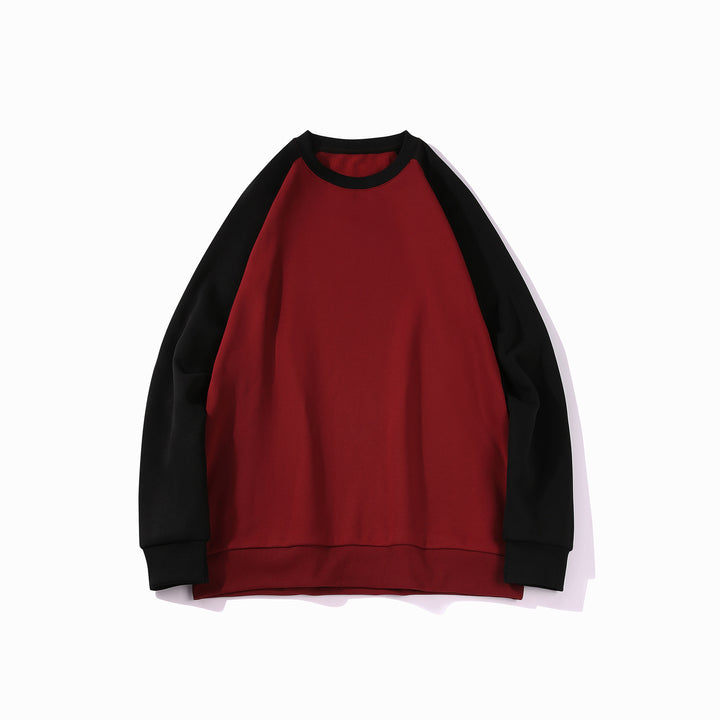 Men's raglan sweatshirt with contrast sleeves, soft fleece lining, and ribbed hem Mune Fashion
