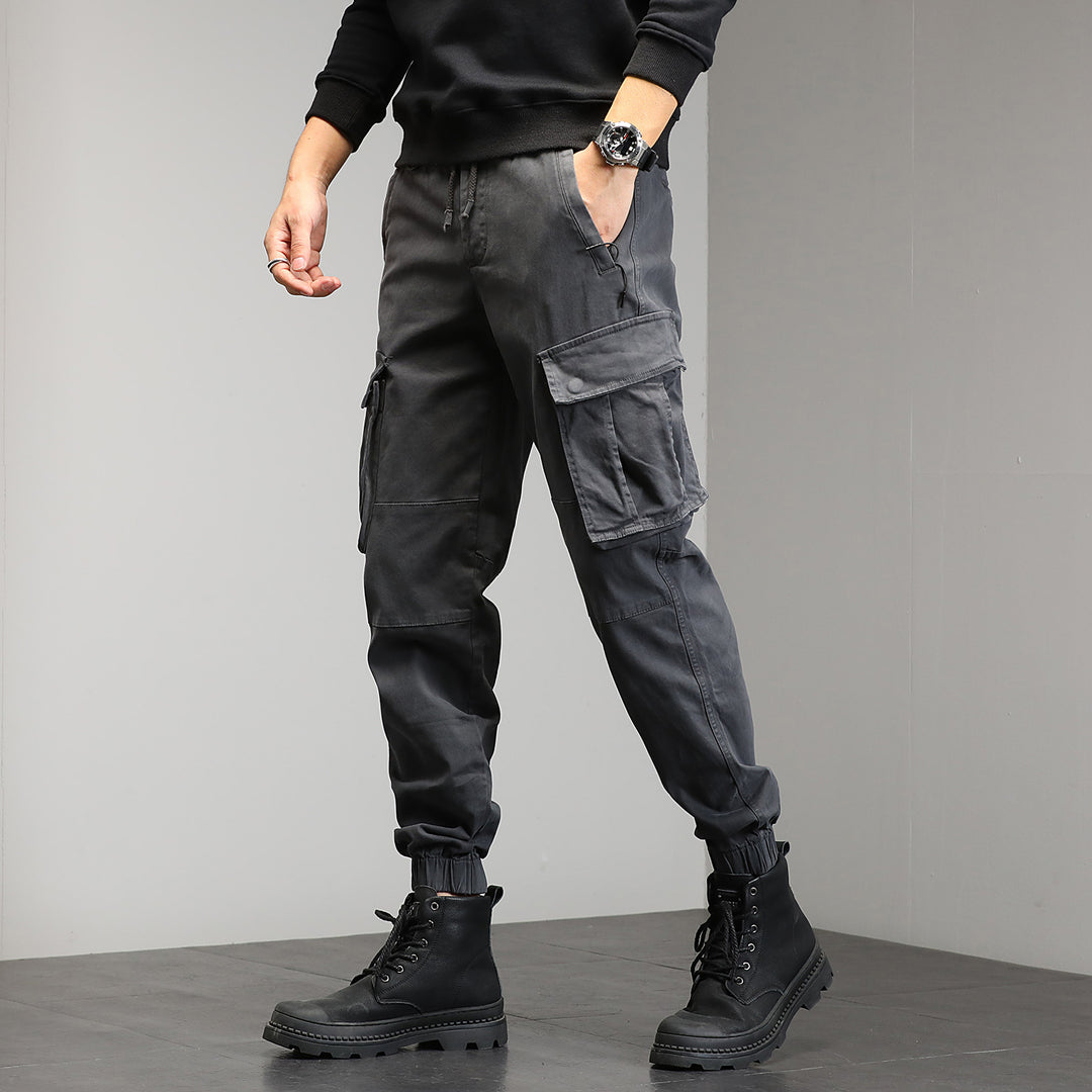 Men's utility jogger pants with sculpted knee panels, reinforced cargo pockets, and elastic comfort waistband Drune