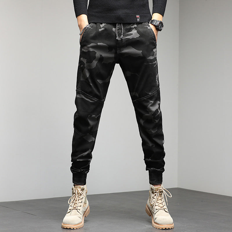 Herren Cargojogger mit Camouflage‑Muster, ergonomischen Kniepaneelen und elastischem Tunnelzugbund Mune Fashion