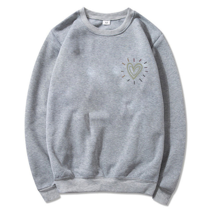 Women's Comfortable Sweatshirt with Heart Design Mune Fashion